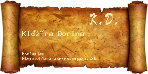 Klára Dorina névjegykártya